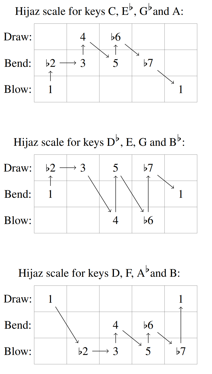 Lucky 13 Diminished Tuning - Hijaz Scale Patterns.png