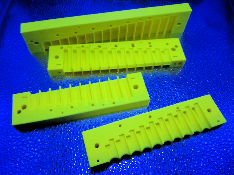 Assorted Combs in Fluorescent Yellow (UNFINISHED)
