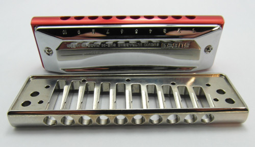 BlueX Red Aluminium and Chromed Brass Combs